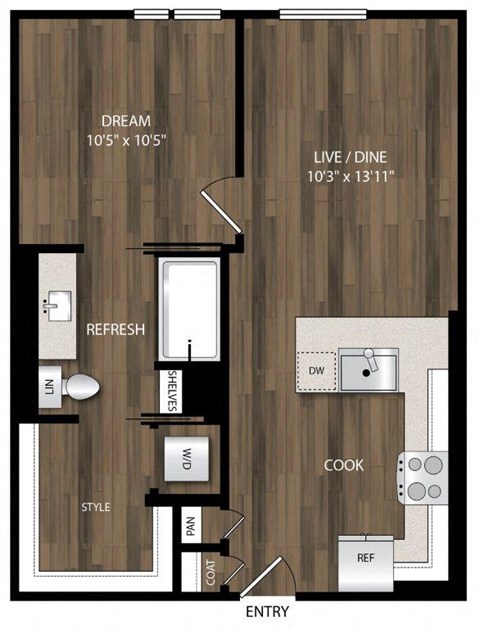 Portland Astoria Apartments in Portland, Oregon A4.3 Floor Plan